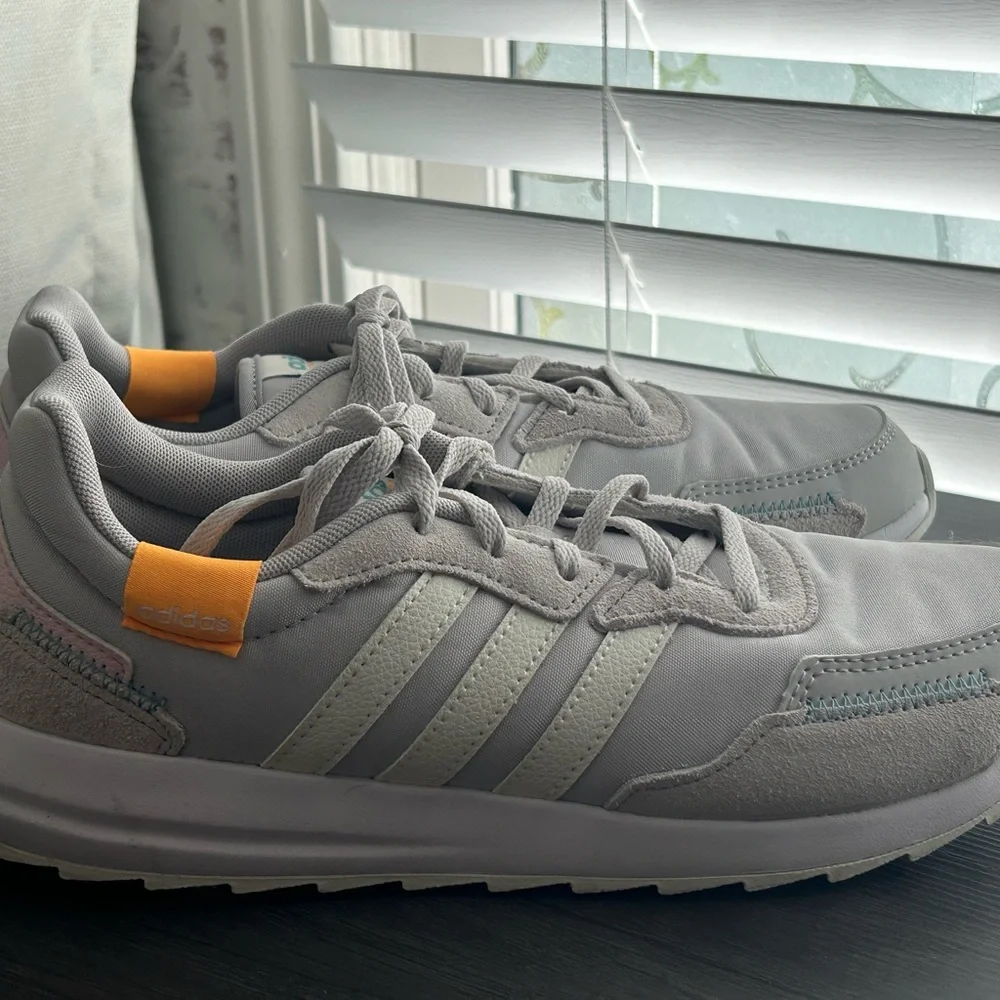Adidas Women’s Gray and Orange Athletic Shoes with Suede and Mesh - Picture 1 of 5